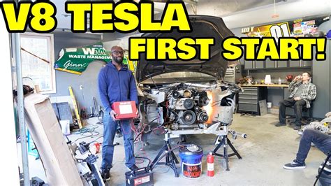 Starting The Worlds First V8 Powered Tesla Youtube