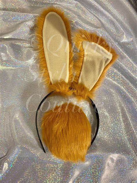 Honey Bunny Rabbit Ears And Tail Set Posable Cosplay Rabbit Ear Etsy