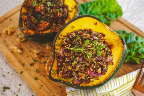 Stuffed Acorn Squash With Quinoa And Cranberries Sharon Palmer The