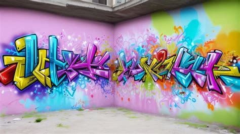 Premium Ai Image Multicolored Abstract Graffiti On The Wall