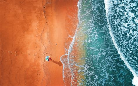 Download Beach Drone View Adorable Sea Shore Wallpaper 3840x2400 4k