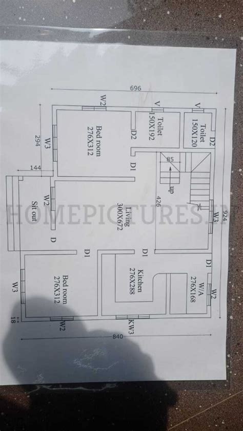 950 Sq Ft 2bhk Home At 45 Cent Plot Free Plan 14 Lacks Home Pictures