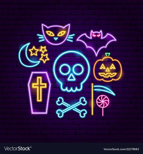Happy Halloween Neon Concept Royalty Free Vector Image