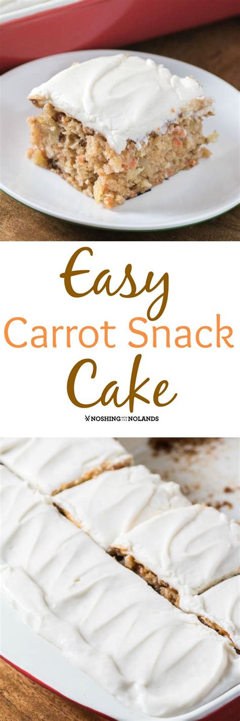 3/4 cup very hot water. Easy Carrot Snack Cake by Noshing With The Nolands is ...