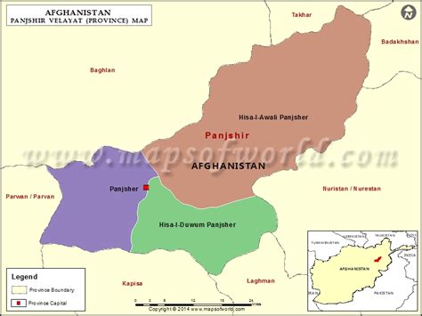 Panjshir Map Map Of Panjshir Province Velayat Afghanistan