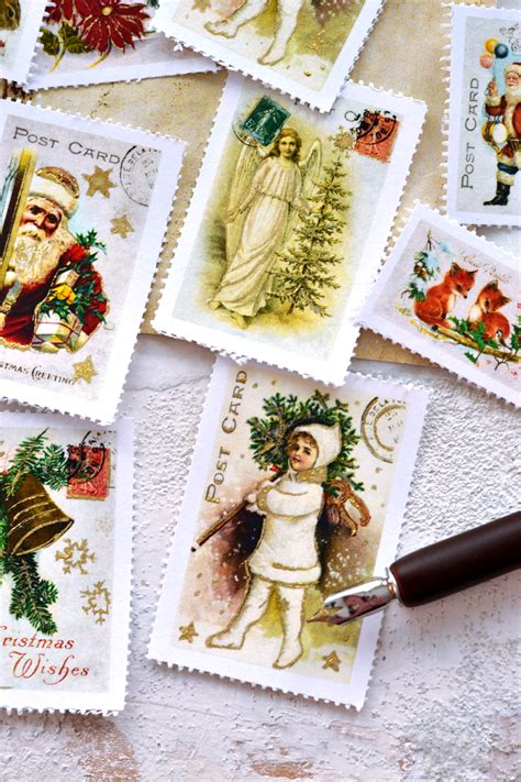 Vintage Christmas Stamps Printable The Graphics Fairy