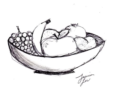 How To Draw A Fruit Bowl At Drawing Tutorials