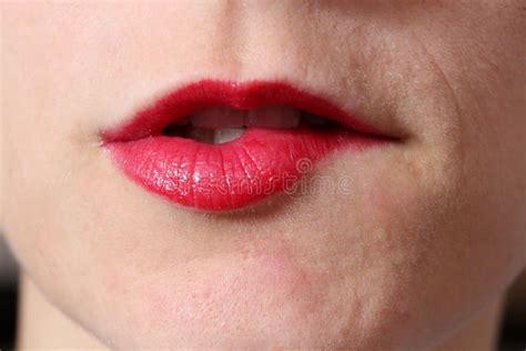 Biting Lips Stock Image Image Of Woman Sensual Closeup 48816225