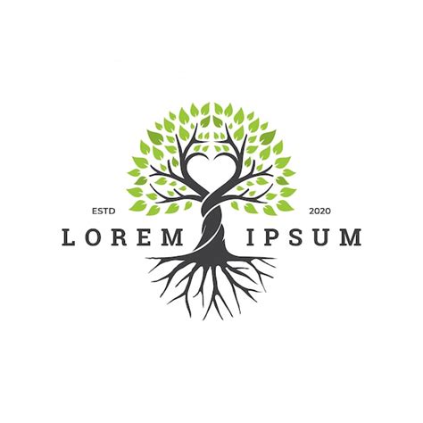 Premium Vector Tree Logo Concept With Love Element