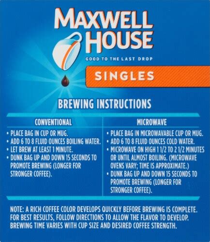 Maxwell House Original Roast Coffee Singles 19 Ct 3 Oz Frys Food