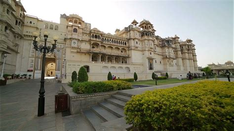 Courtyard At City Palace Udaipur View Of Amber Fort In Jaipur India