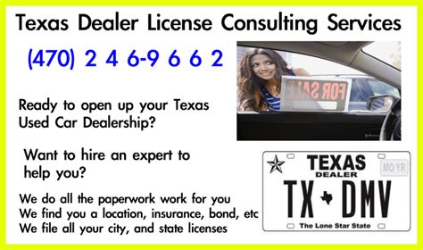 Texas Dealer License Consulting Services Auto Dealer License Fast