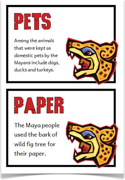 The Maya Fact Cards Treetop Displays A Set Of 20 A5 Fact Cards That