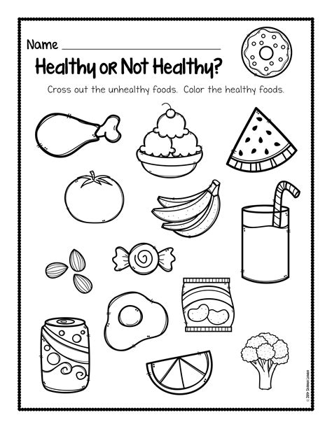 Healthy Vs Unhealthy Food Choices Worksheet Use It As A Warm Up Free