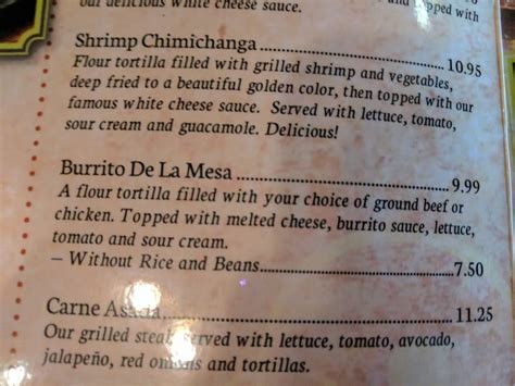 Menu At La Mesa Mexican Restaurant Lansing