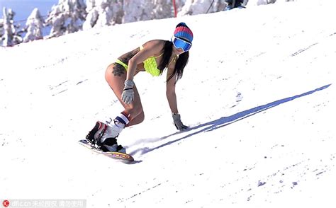 Bikini Clad Russian Babes Hit Ski Slopes 6 Europe