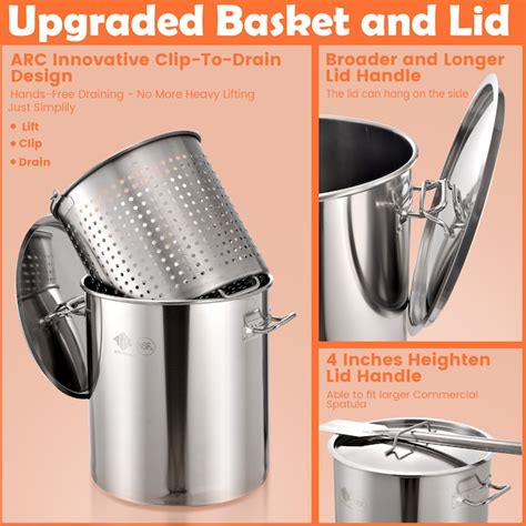 Arc Advanced Royal Champion 64 Quart Stainless Steel Stock Pot And