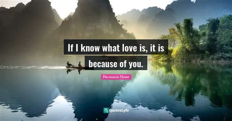 If I Know What Love Is It Is Because Of You Quote By Hermann Hesse