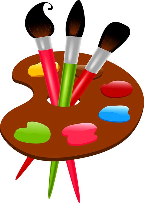 Palette Paintbrush Clip Art Palette With Paint Brush Png Image Png Images