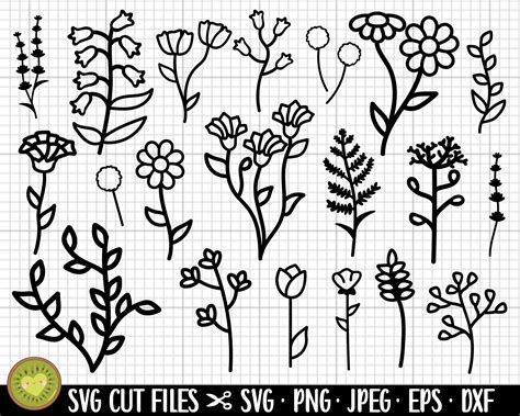 Blumen svg Bundle für Cricut Blume SVG Datei Bundle Blume png Etsy