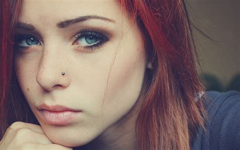 Redhead Girl Piercing Wallpaper X