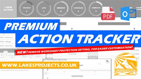 Action Tracker Template Excel Task Tracker Premium Lakes Projects