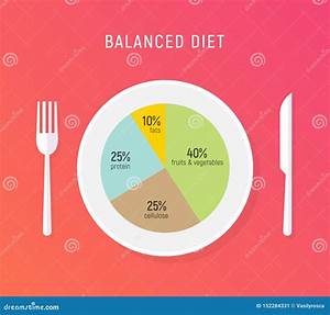 Healthy Diet Food Balance Nutrition Plate Vector Health Meal Chart