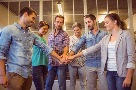 Creative Business Team Putting Their Hands Together Stock Image Image