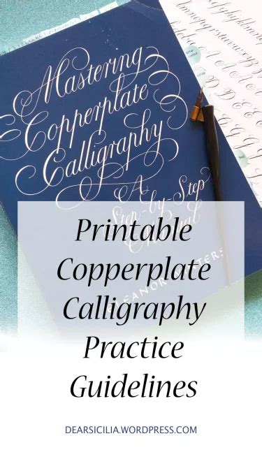 Printable Copperplate Calligraphy Practice Guidelines Sheet Pdf