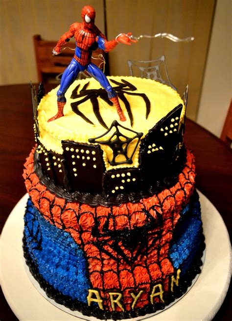 Spiderman cake a spiderman cake for a special little boy: Stacked Spiderman Cake - CakeCentral.com