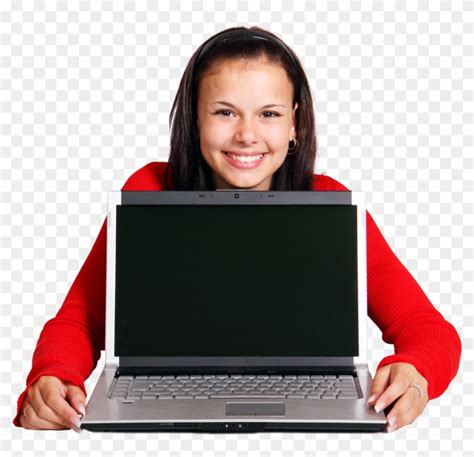 Girl And Computer Hd Png Download 1279x1150 603537 Pinpng