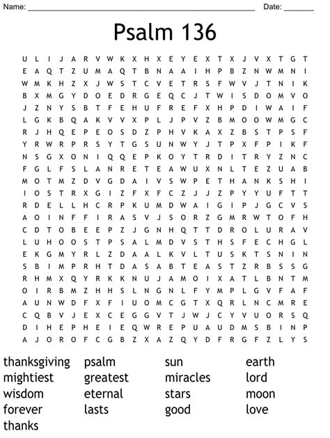 Psalm 100 Word Search WordMint