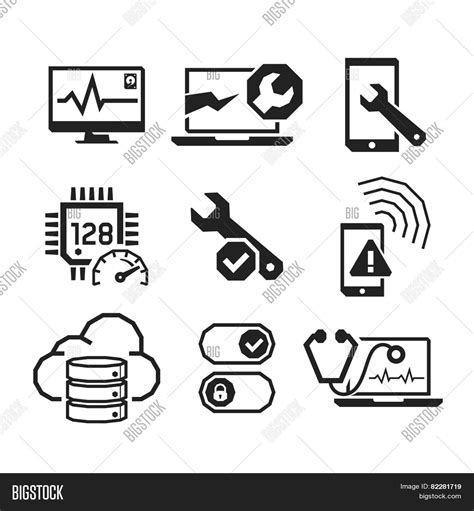 Computer Repair Icons Vector And Photo Free Trial Bigstock