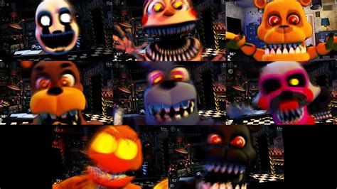 Fnaf World Nightmare Animatronics In Ucn All Jumpscares Ucn Mods