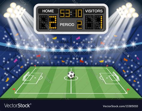 Soccer Stadium With Scoreboard Royalty Free Vector Image