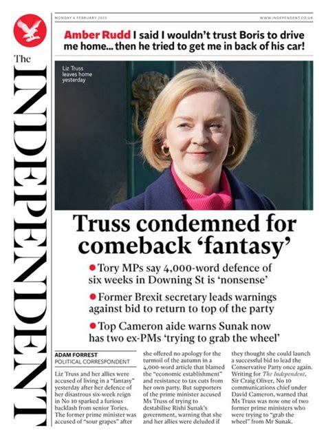Independent Front Page Th Of February Tomorrow S Papers Today