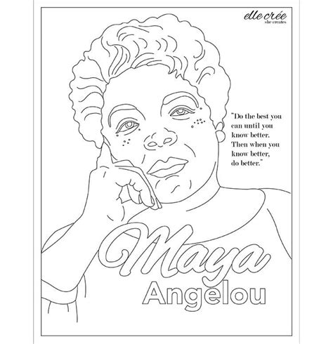 Maya Angelou Coloring Page At Free Printable Porn Sex Picture