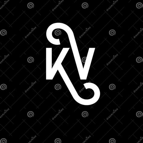 Kv Letter Logo Design On Black Background Kv Creative Initials Letter