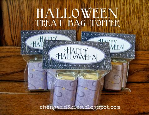 Cheng And 3 Kids Free Printable Halloween Treat Bag