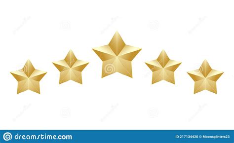 Gold Five Shape Stars Quality Icon On A White Background 5 Gradient