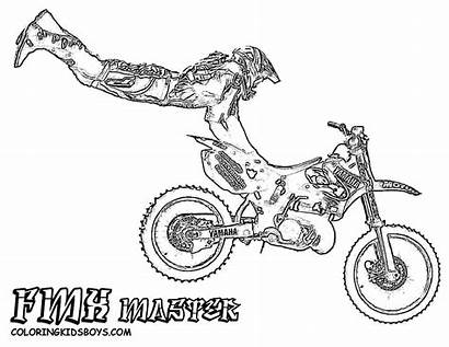 Coloring Pages Motocross Bikes Bike Rider Hard