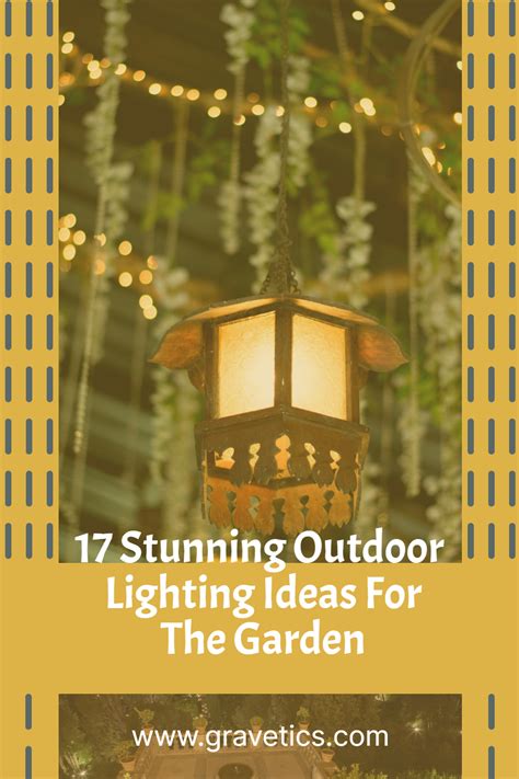 An Outdoor Light With Text Overlay That Reads 17 Stunning Outdoor