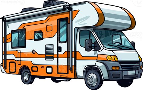 Ai Generated Cute Recreational Vehicle In Cartoon Style 37220627 Png