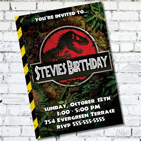 Jurassic Park Happy Birthday Banner Digital Download Instant Etsy