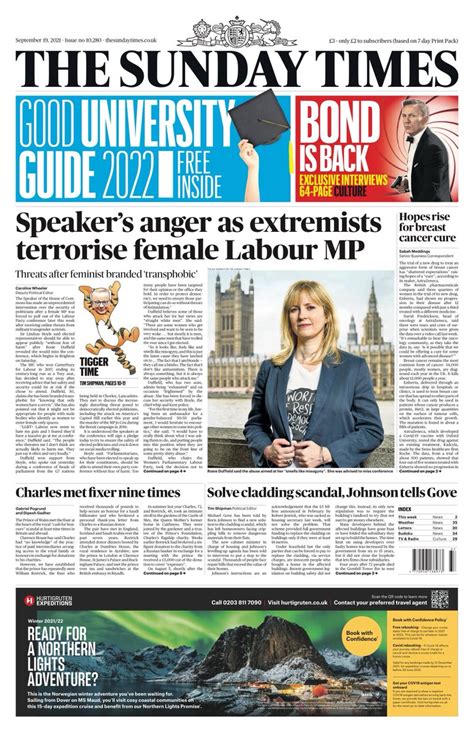 sunday times front page 19th of july 2020 tomorrow s papers today