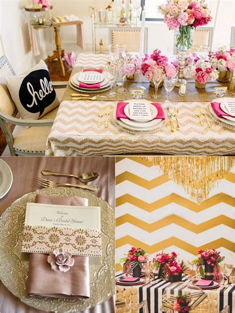 Decor Ideas For A Pink Gold Bridal Shower Trueblu Bridesmaid