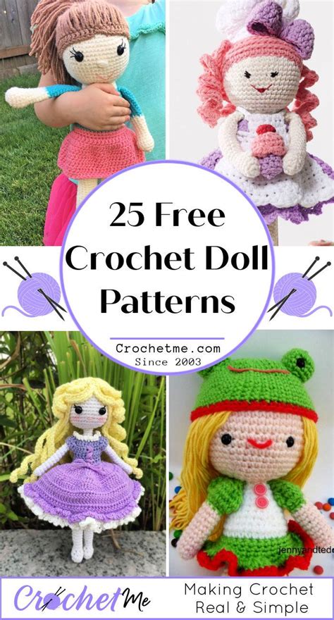 25 free crochet doll patterns 2023