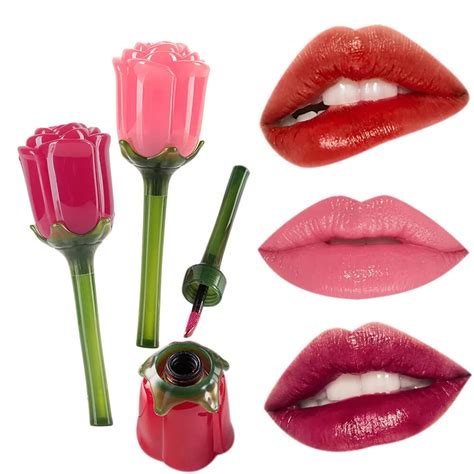 New Fashion Rose Flower Nutritious Lip Gloss Romantic Makeup Moisturizing Lipstick Long Lasting