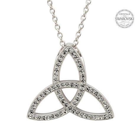 Celtic Trinity Knot Necklace Embellished With Swarovski Crystals