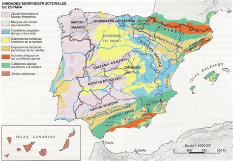 Características Generales Geografía De España El Relieve